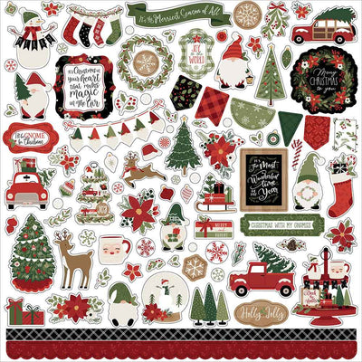 Gnome For Christmas Element Stickers - Echo Park