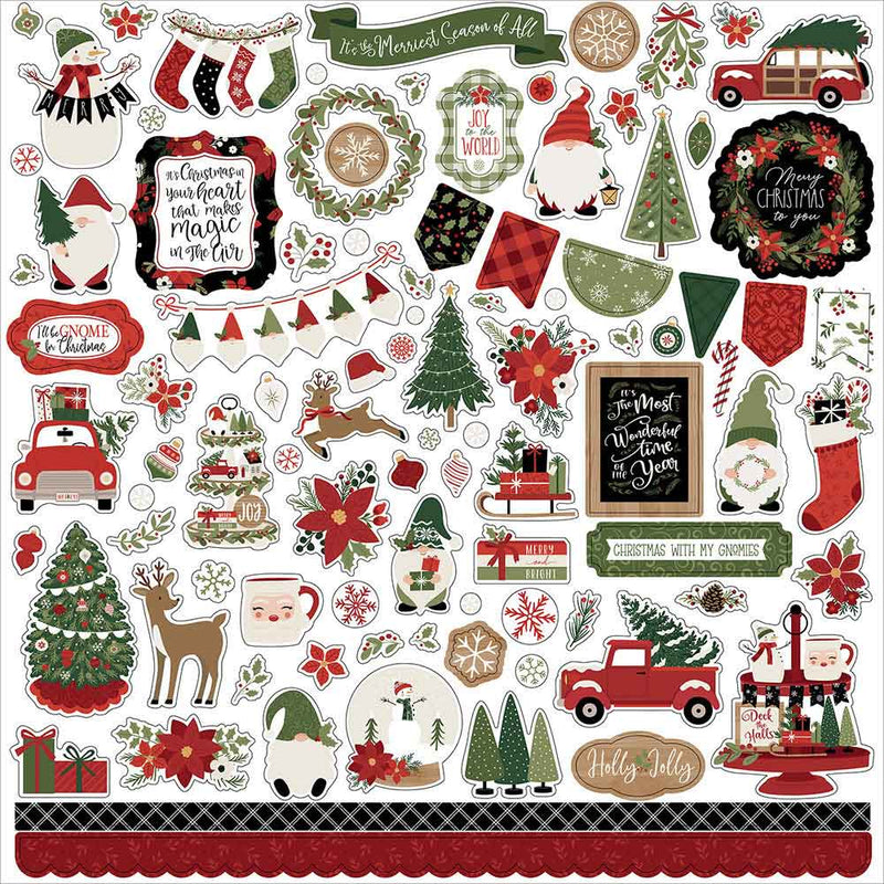 Gnome For Christmas Element Stickers - Echo Park
