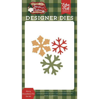 Merry Snowflakes Trio Die Set - Gnome For Christmas - Echo Park