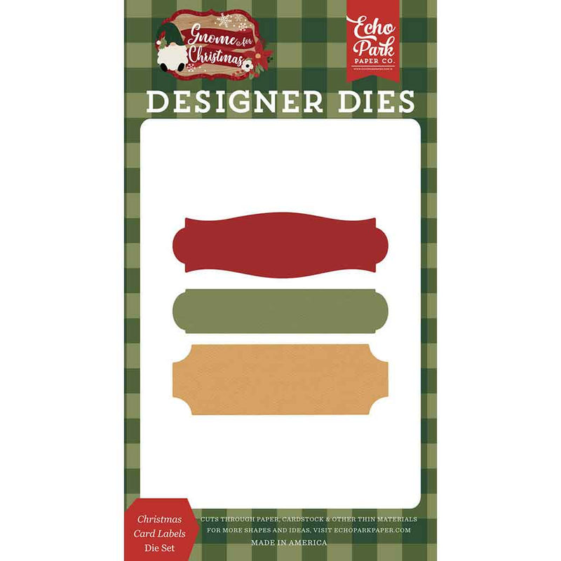 Christmas Card Labels Die Set - Gnome For Christmas - Echo Park