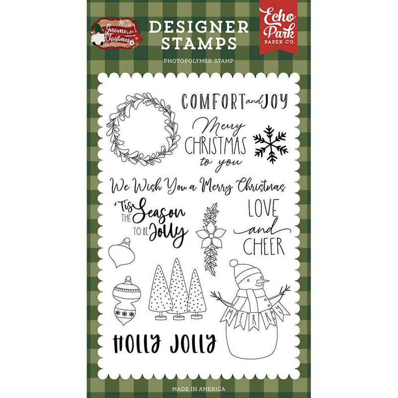 Comfort And Joy Stamp Set - Gnome For Christmas - Echo Park