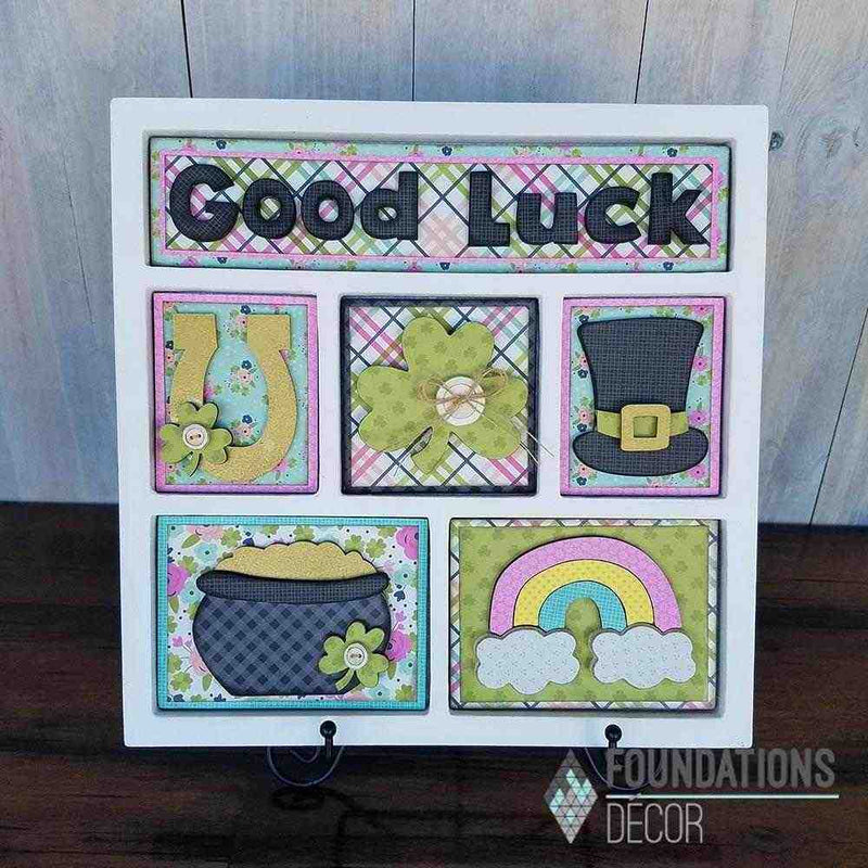 Foundations Decor White Good Luck Shadow Box