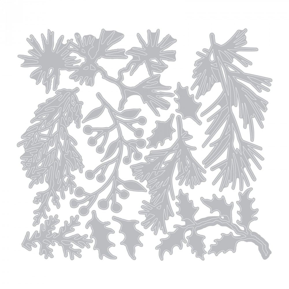 Mini holiday green dies from Tim Holtz