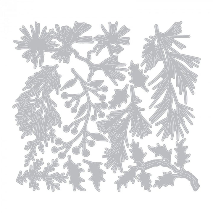 Mini holiday green dies from Tim Holtz