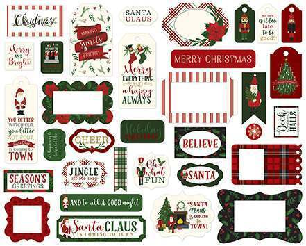 Here Comes Santa Claus Frames & Tags - Echo Park