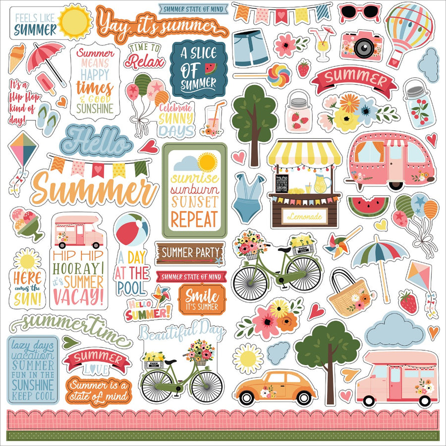 Element Stickers, 12x12 - Here Comes the Sun Collection - Echo Park