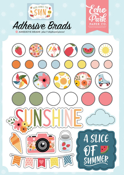 Adhesive Brads - Here Comes the Sun Collection - Echo Park