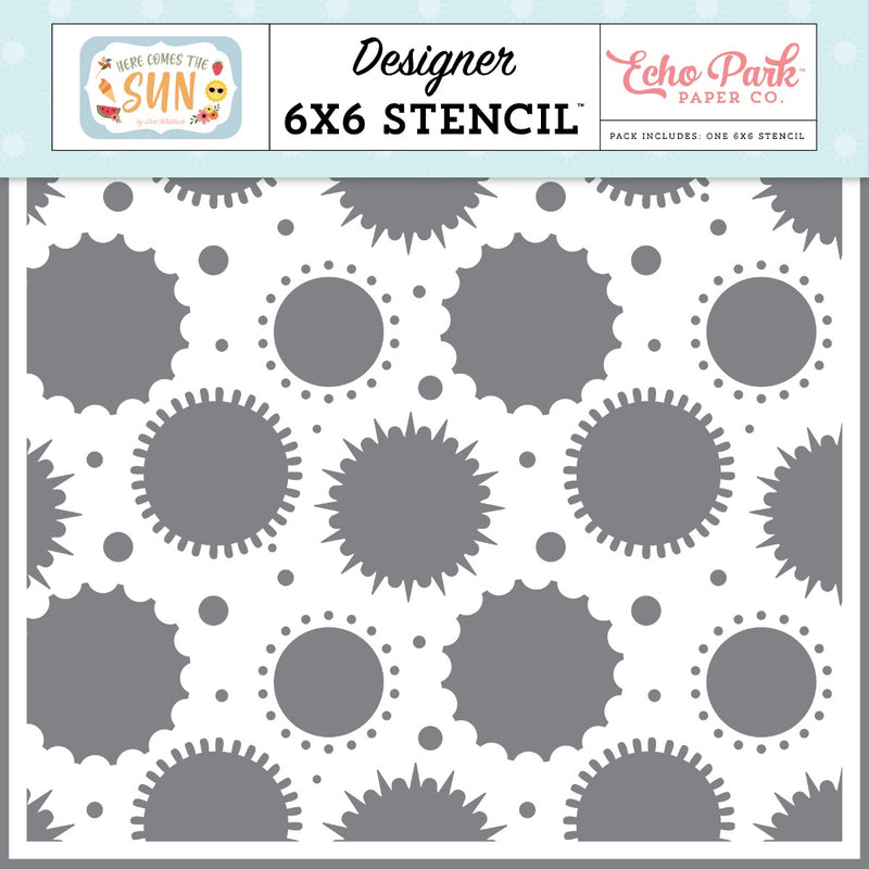 Sunshine Stencil, 6x6 - Lori Whitlock - Here Comes the Sun Collection - Echo Park