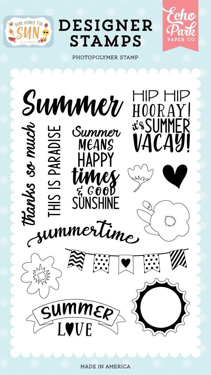 Summer Love Stamp Set - Here Comes the Sun Collection - Echo Park