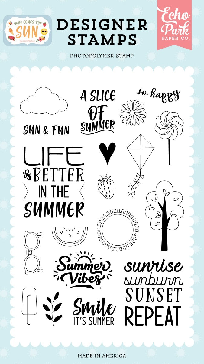 Sun and Fun Stamp Set - Here Comes the Sun Collection - Echo Park