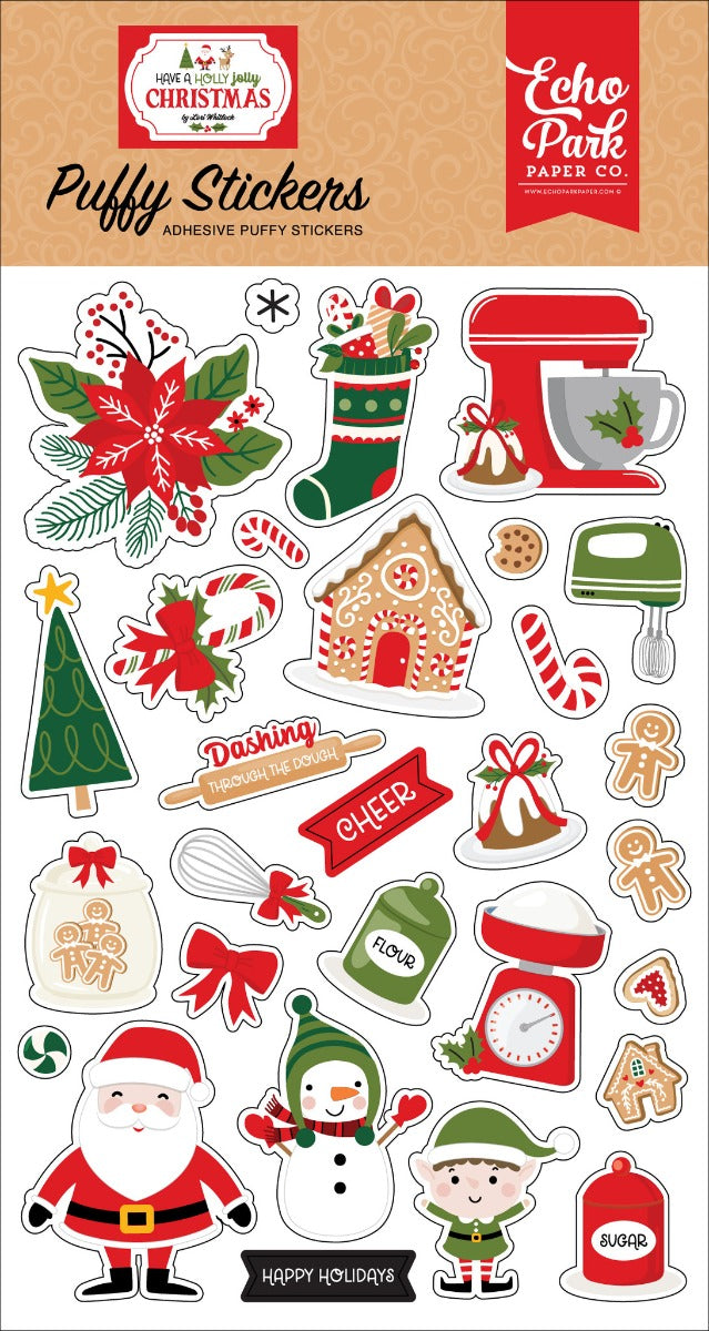 Have A Holly Jolly Christmas Puffy Stickers- Echo Park