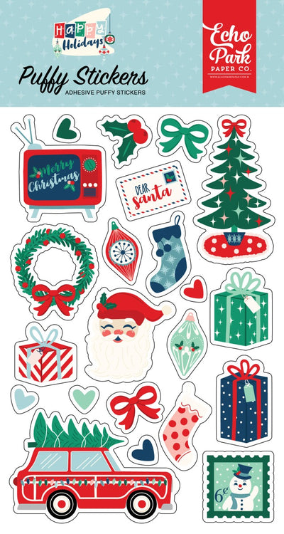 Happy Holidays Puffy Stickers - Echo Park