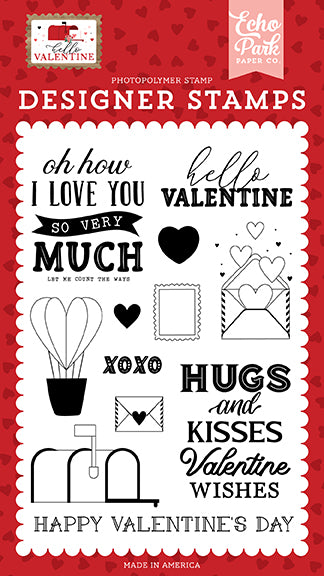 Hello Valentine Stamps - Echo Park - Clearance