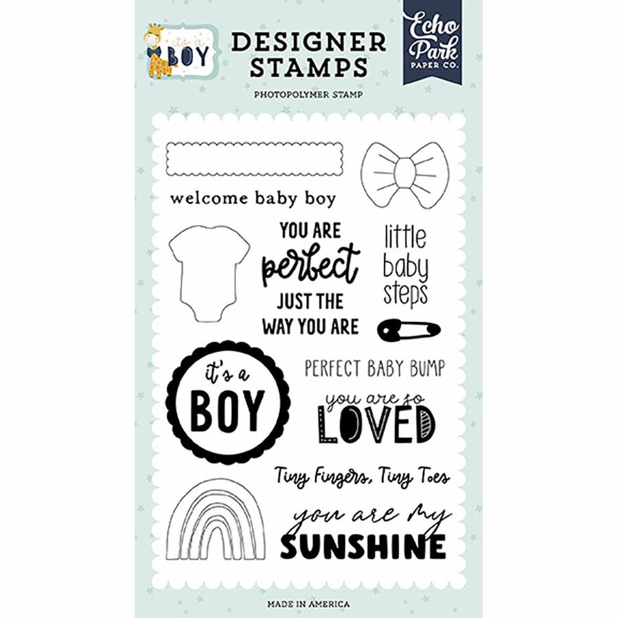 Little Baby Steps Stamp Set-It's a Boy-Echo Park