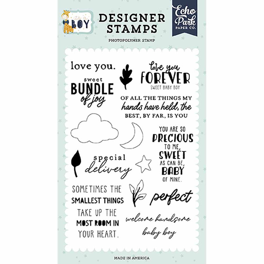 Love You Forever Stamp Set-It's a Boy-Echo Park
