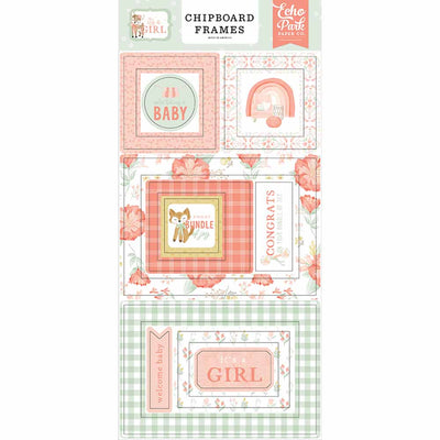 It's A Girl Chipboard Frames - Echo Park - Clearance