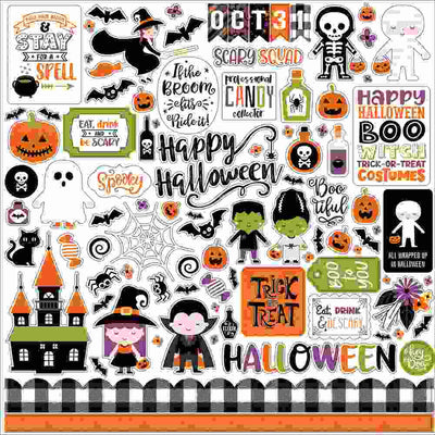 I Love Halloween Element Stickers - Echo Park