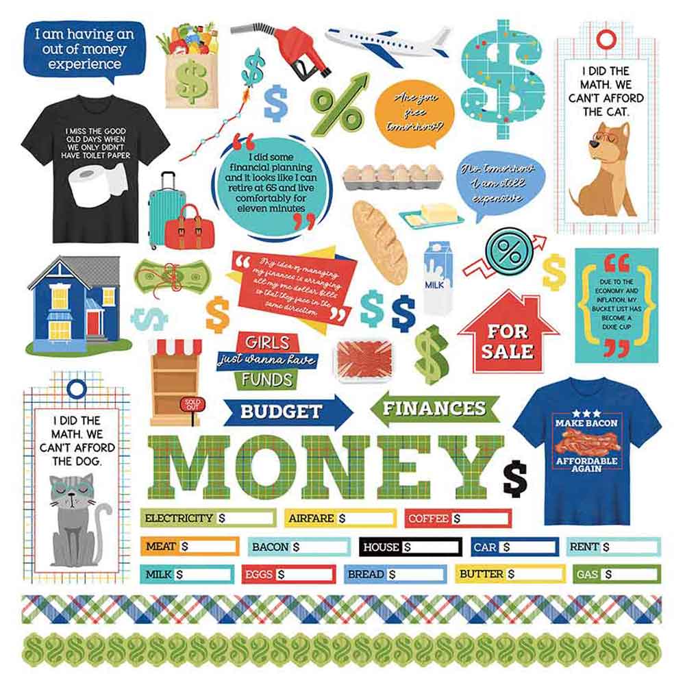 PhotoPlay Inflation Nation Element Scrapbook Stickers by Becky Moore ...