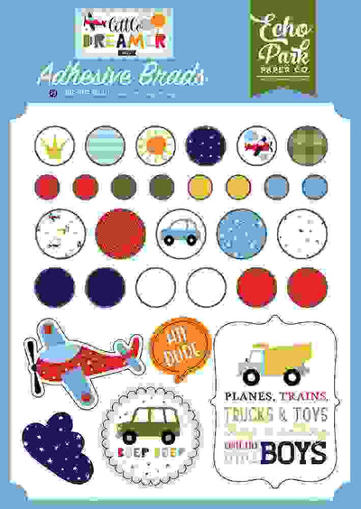 Little Dreamer Boy Adhesive Brads - Echo Park*