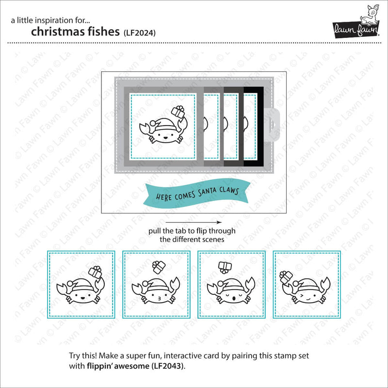 Christmas Fishes Clear Stamps - Lawn Fawn - Clearance