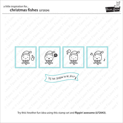 Christmas Fishes Clear Stamps - Lawn Fawn - Clearance