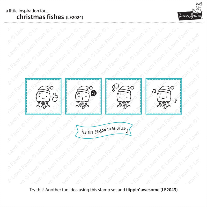Christmas Fishes Clear Stamps - Lawn Fawn - Clearance