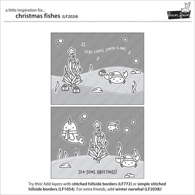 Christmas Fishes Clear Stamps - Lawn Fawn - Clearance