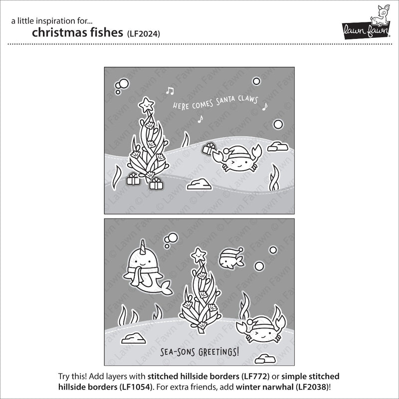 Christmas Fishes Clear Stamps - Lawn Fawn - Clearance