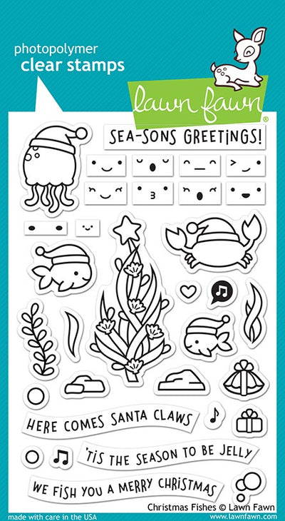 Christmas Fishes Clear Stamps - Lawn Fawn - Clearance