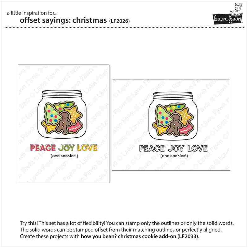 Offset Sayings: Christmas Clear Stamps - Lawn Fawn - Clearance