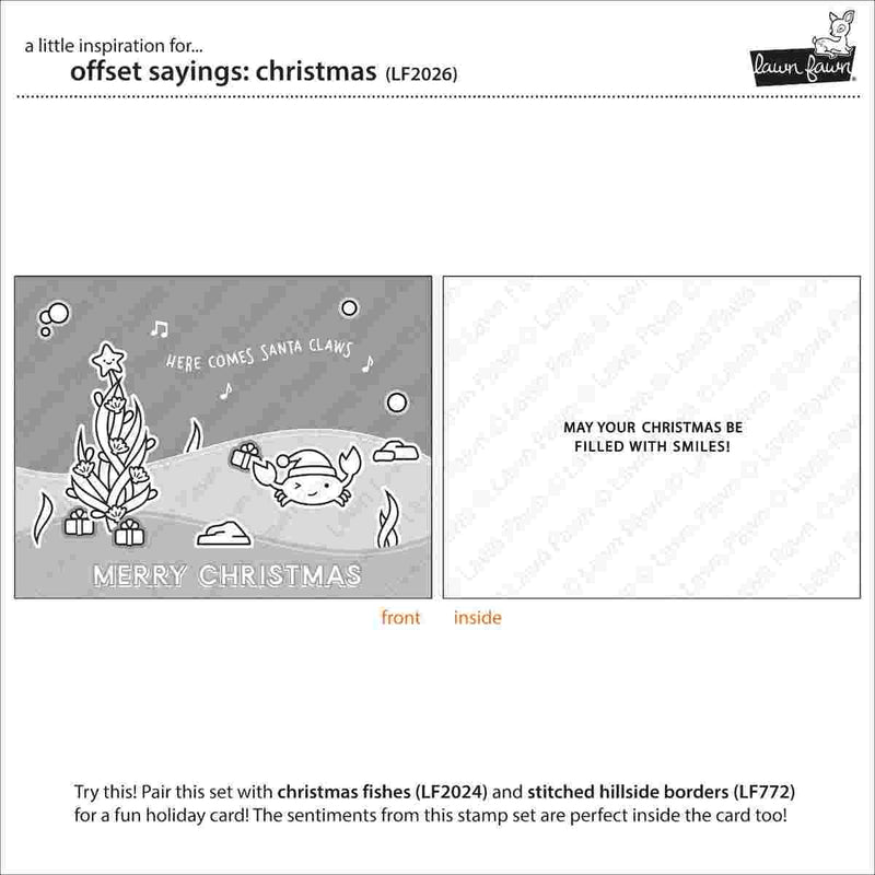 Offset Sayings: Christmas Clear Stamps - Lawn Fawn - Clearance