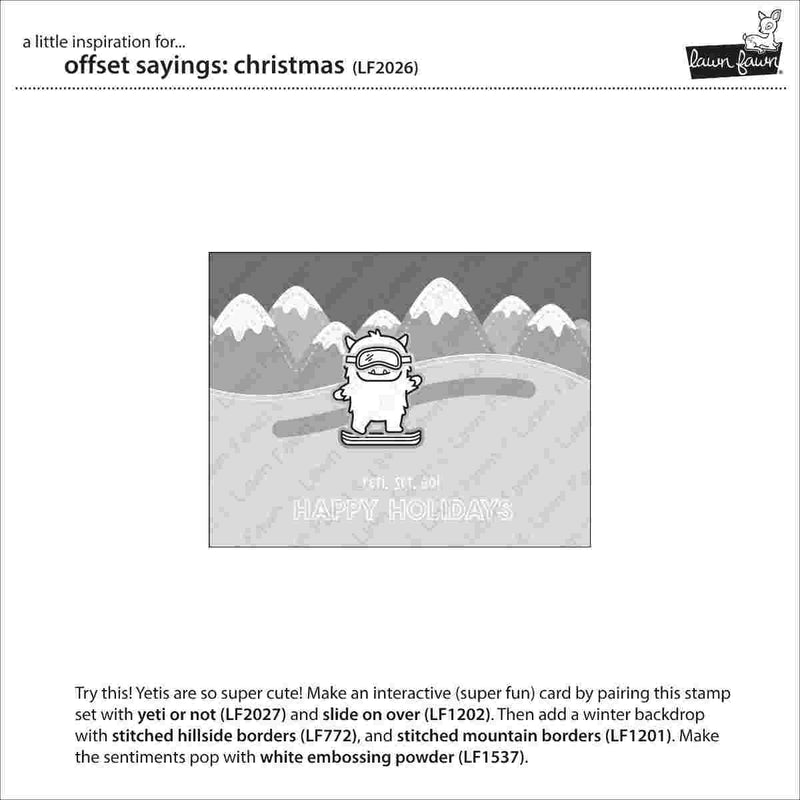 Offset Sayings: Christmas Clear Stamps - Lawn Fawn - Clearance