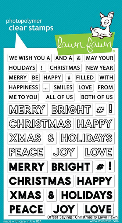 Offset Sayings: Christmas Clear Stamps - Lawn Fawn - Clearance