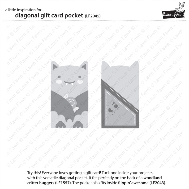 Diagonal Gift Card Pocket Lawn Cuts Dies - Lawn Fawn