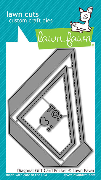 Diagonal Gift Card Pocket Lawn Cuts Dies - Lawn Fawn