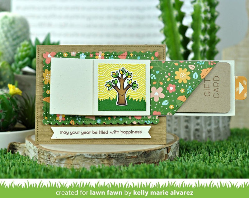 Diagonal Gift Card Pocket Lawn Cuts Dies - Lawn Fawn