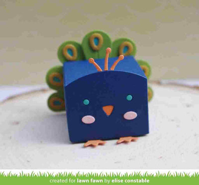 Tiny Gift Box Peacock Add-On Lawn Cuts Dies - Lawn Fawn - Clearance