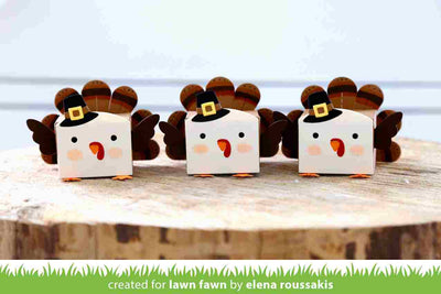 Tiny Gift Box Peacock Add-On Lawn Cuts Dies - Lawn Fawn - Clearance