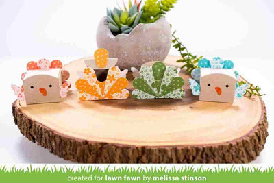 Tiny Gift Box Peacock Add-On Lawn Cuts Dies - Lawn Fawn - Clearance