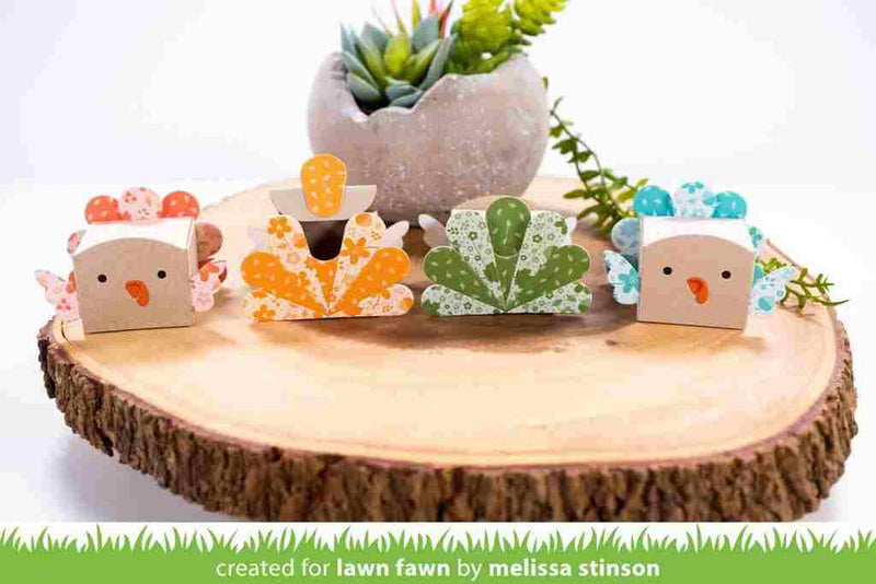 Tiny Gift Box Peacock Add-On Lawn Cuts Dies - Lawn Fawn - Clearance