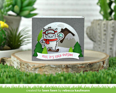 Shadow Box Card Mountain Add-On Lawn Cuts Dies - Lawn Fawn - Clearance