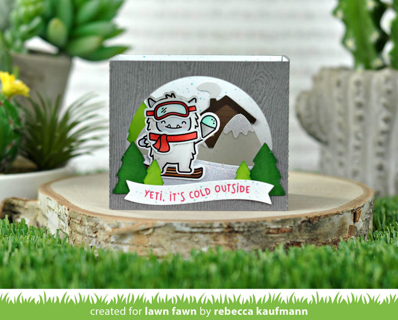Shadow Box Card Mountain Add-On Lawn Cuts Dies - Lawn Fawn - Clearance