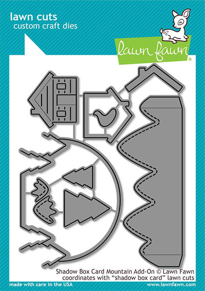 Shadow Box Card Mountain Add-On Lawn Cuts Dies - Lawn Fawn - Clearance