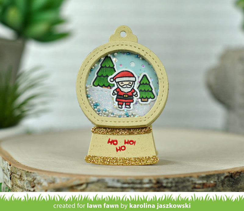 Snow Globe Gift Tag Lawn Cuts Dies - Lawn Fawn
