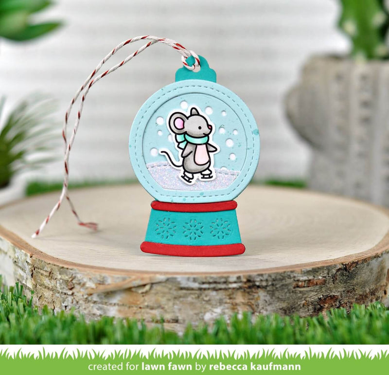 Snow Globe Gift Tag Lawn Cuts Dies - Lawn Fawn