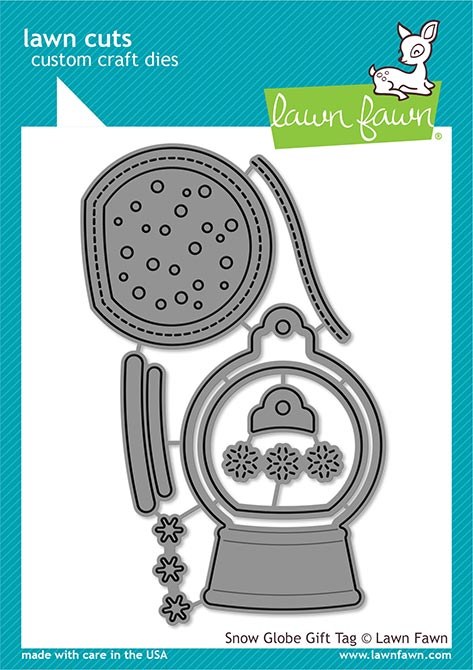 Snow Globe Gift Tag Lawn Cuts Dies - Lawn Fawn