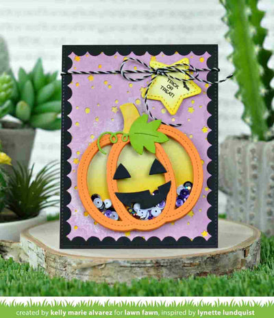 Stitched Pumpkin Frame Lawn Cuts Dies - Lawn Fawn