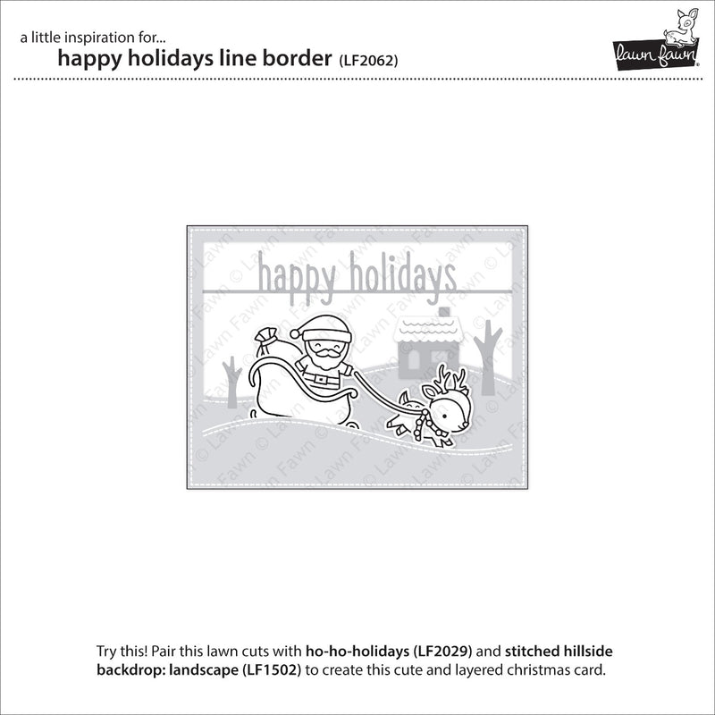 Happy Holidays Line Border Lawn Cuts Dies - Lawn Fawn - Clearance
