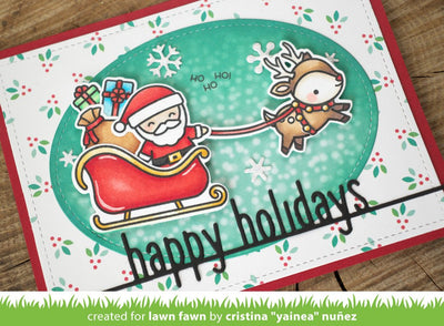 Happy Holidays Line Border Lawn Cuts Dies - Lawn Fawn - Clearance