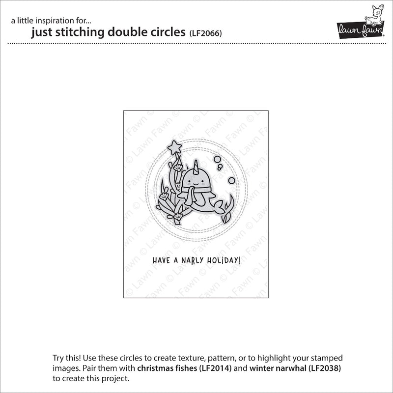 Just Stitching Double Circles Lawn Cuts Dies - Lawn Fawn